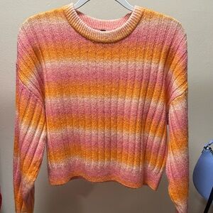 Striped Pink and Orange Sweater